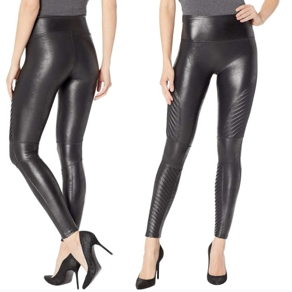 SPANX Black Moto Leggings - Picture 3 of 5